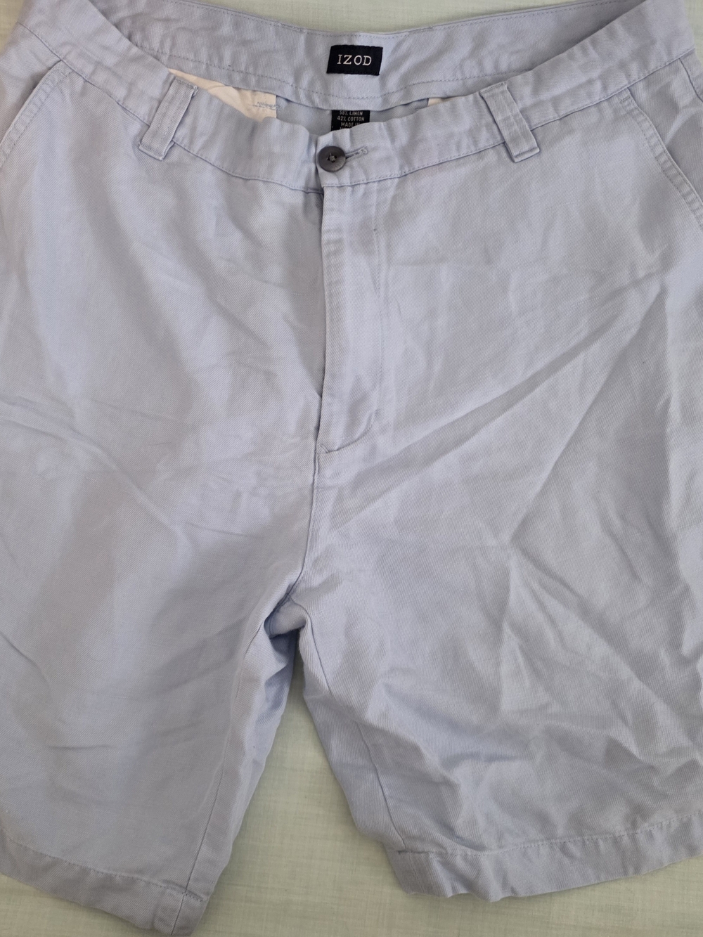 IZOD Men’s Light Blue Linen Blend Shorts